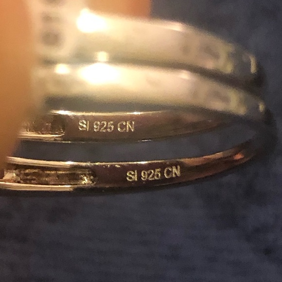 925 Sterling Silver Ring Set CZ Gemstones - Picture 2 of 4